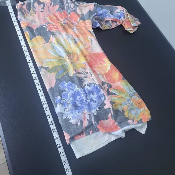 Soft Surroundings Womens Petite Large PL Watercolor Floral Tunic Top Sweater - Picture 7 of 7